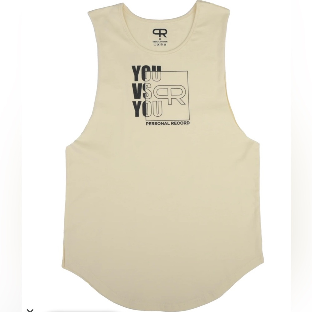 Larry Wheels’ Personal Record You vs. You White Muscle Tank Size Medium